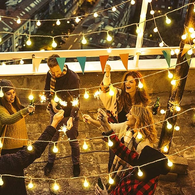 RaThun Globe String Lights Plug in 116 Ft. 200 LED 8 Modes with Remote,Waterproof Fairy String Lights for Indoor Outdoor Bedroom Party Wedding Garden Christmas Tree Decor,Warm White