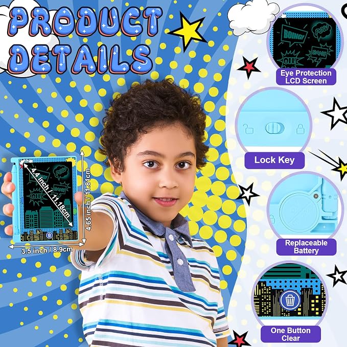 Nezyo 12 Pack Comics Party Favors Mini LCD Writing Tablet for Kids 4.6 Inch Doodle Board Drawing Tablet Erasable Reusable Electronic Drawing Pads for Comics Party Decor Birthday Supplies