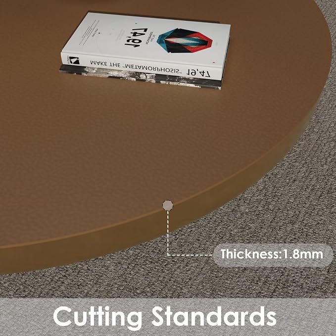 Round Table Pad - Can Be Used On Both Sides Waterproof and Easy to Clean Good Flatness Used for Dining Table(Mud Color+Champagne Gold Dia.40Inch)