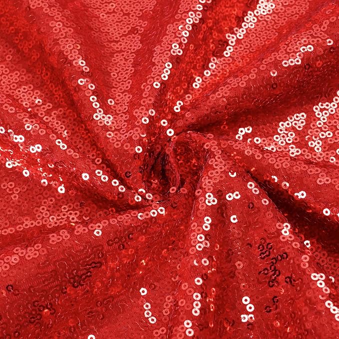 Eternal Beauty Red Sequin Backdrop, 6x8 Ft Glitter Background Curtains for Mother's Day Christmas Shimmer Photography Party Wedding Birthday Back Drop Decor