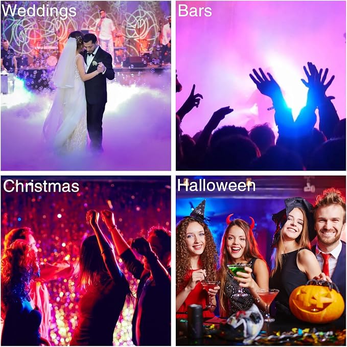 Manalete 36 LED Stage Lights, Par Light with Remote & DMX Controlled Sound Activated Uplights for Events Wedding Birthday Christmas Music Show Dance Party DJ Lighting, 4 Pack, Black