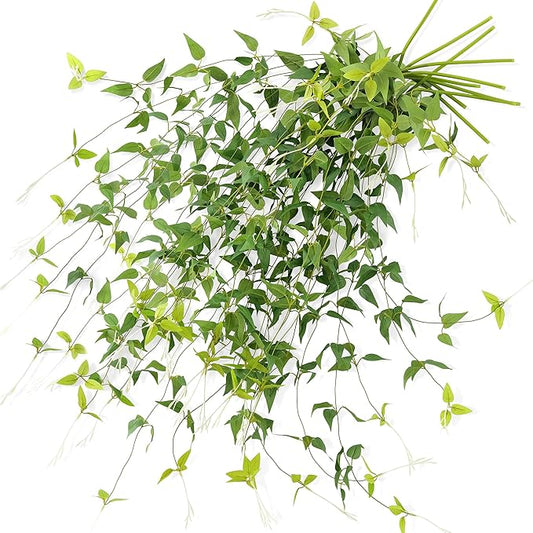 FiveSeasonStuff Versatile Decor Delight: Lush 28ft 10-Vine Set of Elegant Artificial Silk Clematis Leaves for Any Occasion or Event