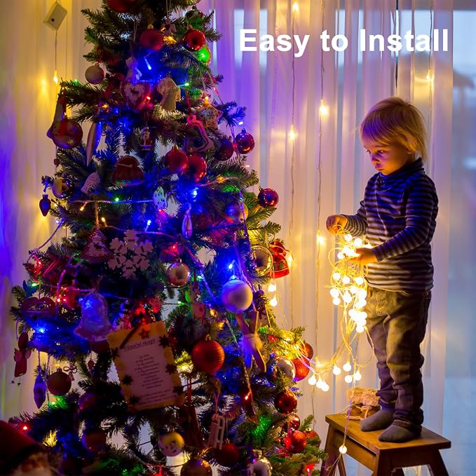 66Ft String Lights Battery Color Changing Christmas Lights for Indoor | 200 LED,Dual Color Changing,Remote, Timer,12 Lighting Modes,Waterproof,Fairy Lights for Bedroom Christmas Decor