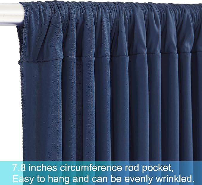 4 Panels Navy Blue Backdrop Curtains for Wedding Party Wrinkle Free Backdrops Curtain Drapes Fabric Decorations Photo Back Drop Cloth for Baby Shower Photography Stage Reception 20ft(W) x 12ft(H)