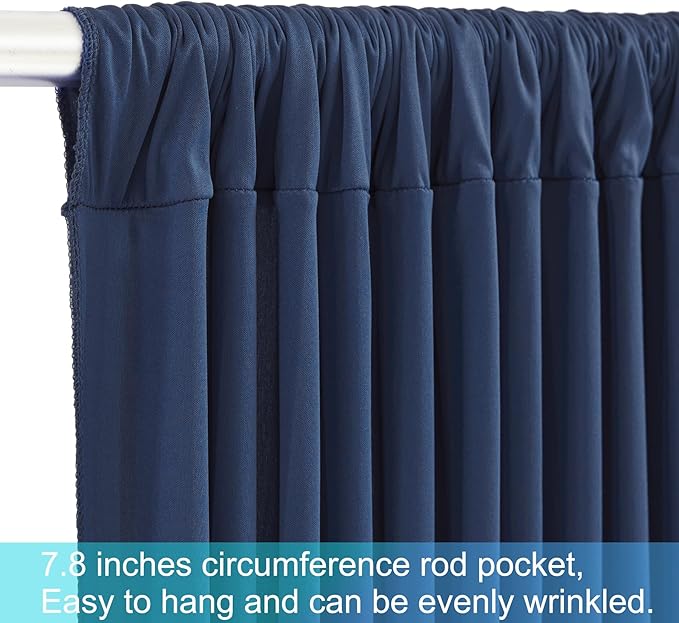 10 Panels Navy Blue Backdrop Curtains for Wedding Party Wrinkle Free Backdrops Curtain Drapes Fabric Decorations Photo Back Drop Cloth for Baby Shower Photography Stage Reception 50ft(W) x 12ft(H)