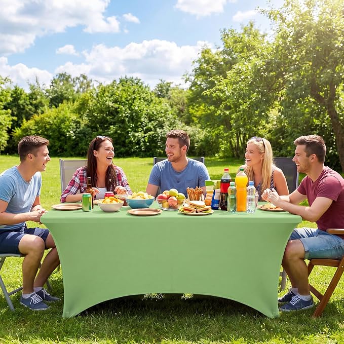 Frienda 4 Pcs Gradient Green Tablecloth Milk Silk 71 x 30'' Gradient Green Table Cloth Rectangle Table Cover for Birthday Wedding Baby Shower Banquet Picnic Holiday Party Decorations