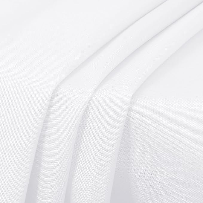 sancua 6 Pack Round Tablecloth 90 Inch White, Stain and Wrinkle Resistant Table Cloth - Washable Polyester Table Cover for Dining Tables, Buffet Parties and Camping