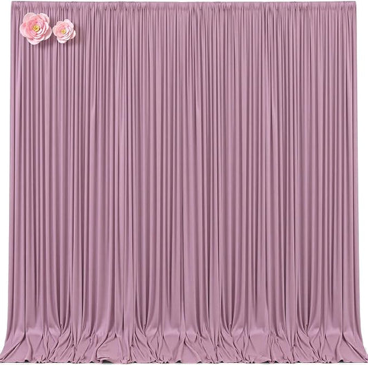 10x12 Dusty Pink Backdrop Curtains for Wedding Party Wrinkle Free Backdrops Curtain Drapes Fabric Decorations Photo Back Drop Cloth for Baby Shower Photography Stage Reception 5ft x 12ft,2 Panels
