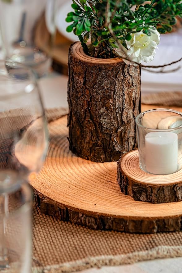 Set of (16) 11-13 inch Large Wood Slices for centerpieces! Wood Slice centerpieces, Wood Rounds, Tree Slices (11-13 inch Set of 16)
