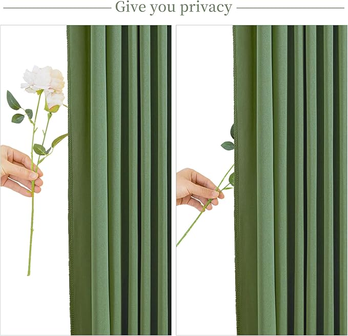 4 Panels Valley Green Backdrop Curtain for Parties Wrinkle Free Dark Green Photo Curtains Backdrop Drapes Fabric Decoration for Baby Shower Birthday Party Photography 20ft(W) x 10ft(H)