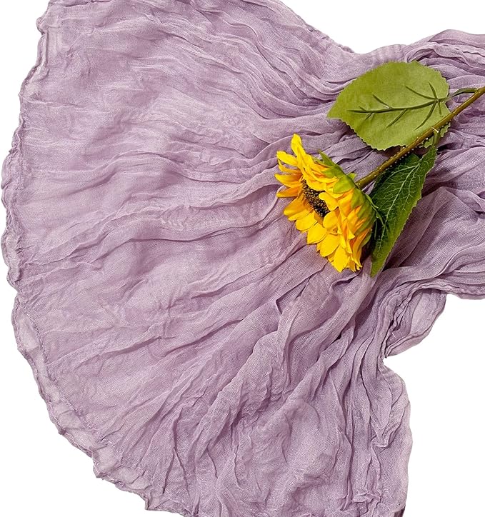 12Pack Lavender Cheesecloth Table Runner 10Ft Gauze Table Runner Lavender Cheese Cloth Table Runners Long Sheer Fabric Tablerunners for Wedding Party Bridal Shower Thanksgiving Christmas