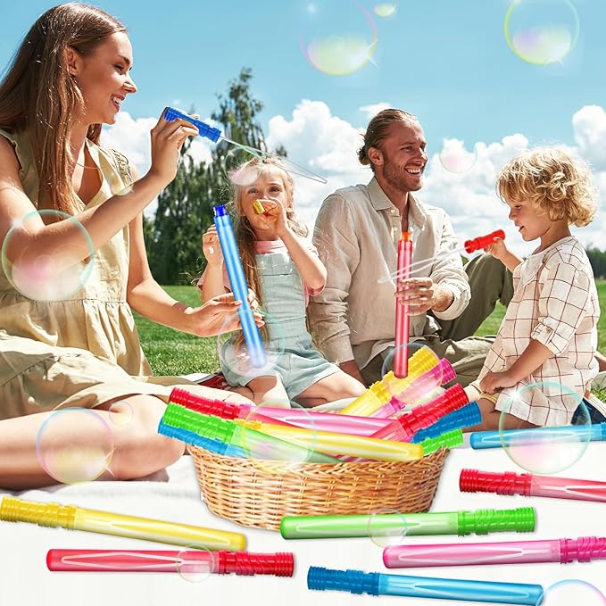 AuroTops 48PCS 15'' Big Bubble Wands Bulk, Assorted Colors Bubble kit, Bubble Party Favor for Kids, Summer Indoor/Outdoor Activities, Easter, Goodie Bags, Birthday, Carnival Prizes, Wedding
