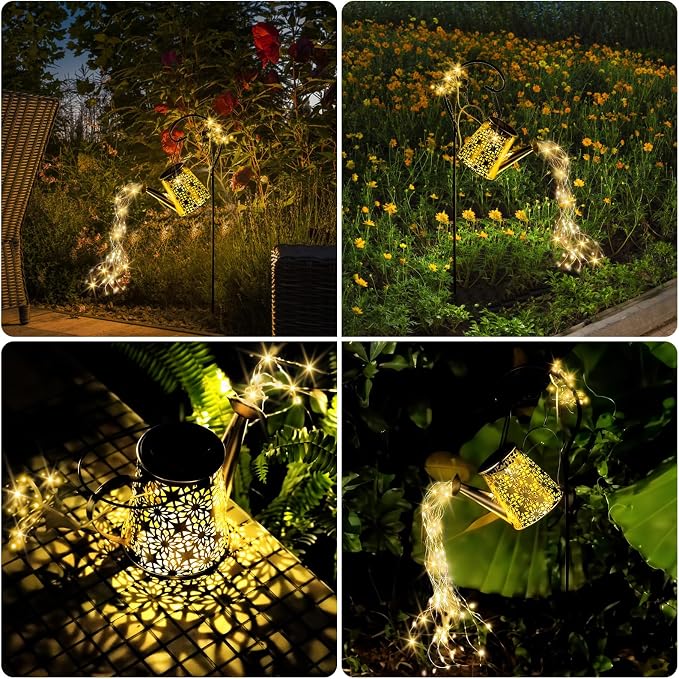 SRNPMIU Solar Watering Can Light, Solar Outdoor Decorative,Garden Decor Lights for Yard, IP65 Waterproof Hanging Lantern Landscape Lights, Garden Gifts for Mom, Grandma Women Birthday