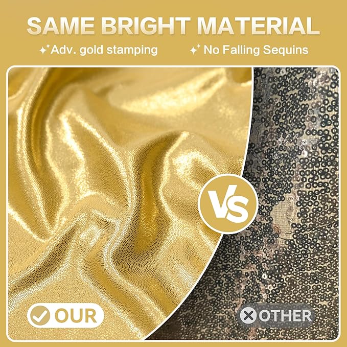 gogoparti 30x14FT Gold Sequin Backdrop Curtain - 6 Panels of 5x14FT Wrinkle-Free Reusable Glitter Drapes for Photography, Weddings, Birthdays & Parties