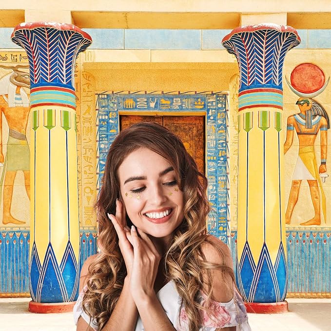 Ancient Egyptian Backdrop Ancient Egyptian Writing Pharaoh Hieroglyphics on Stone Photography Backdrop Ancient Egypt Wall Mural Theme Party Backdrop for Travel Vacation Portrait Photo Props 5x3ft