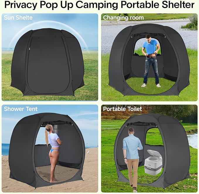 Alvantor® Pop Up Screen Tent House Room Instant Outdoor Camping Canopy Sun Shelter Gazebo for Patio, Backyard & Deck, Privacy Tent(2-10 People, 8'x8' 10'x10' 12'x12')