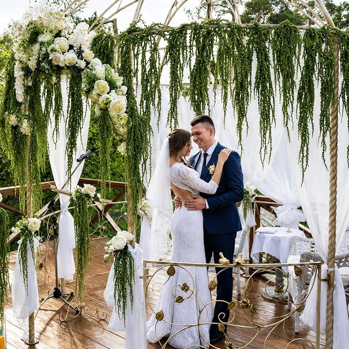 Suncalla 12 Pcs Natural Dried Amaranthus Hanging Flowers 23 Inch Amaranthus Artificial Flowers for Wedding Arch Bouquet Floral Garland Wall Home Decoration