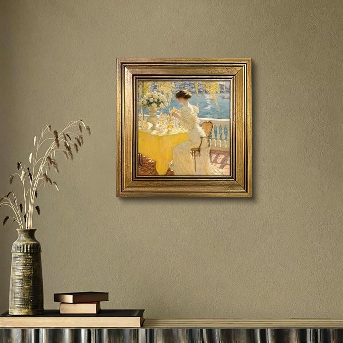 6x6 Picture Frame Vintage Gold for Tabletop & Wall Mount | 6 x 6 Photo Frame for Living Room, Bedroom, Office Décor & Father's Day Graduation Wedding Gift