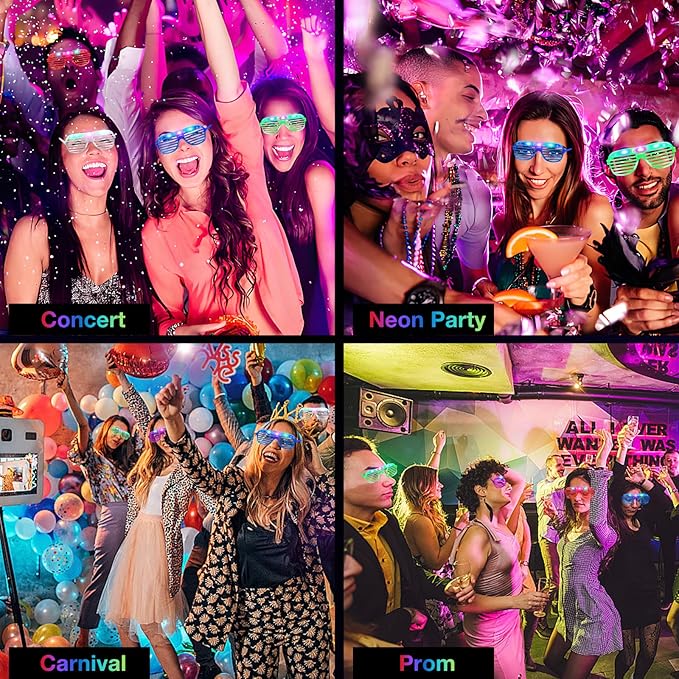 42 PCs LED Glasses,Light Up Glasses,Glow Glasses Glow In The Dark Party Supplies Suitable For Kids/Adults, 3 Light up Modes, 6 Neon Colors Rave Party,Wedding, Birthday, Concert, New Year, Carnival