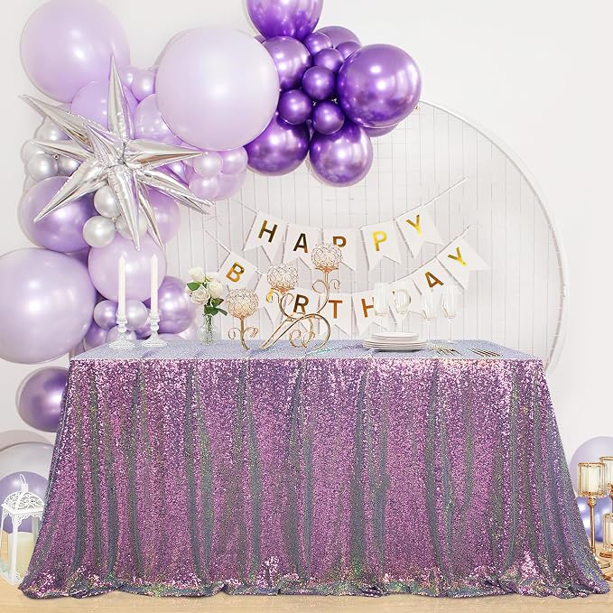 B-COOL Iridescence Sequin Tablecloths Shiny Mermaid Tablecloth Rectangle Table Cloths Iridescent Party Decoration Birthday Bridal Wedding Manteles Parties Decoration 60x102 Inch