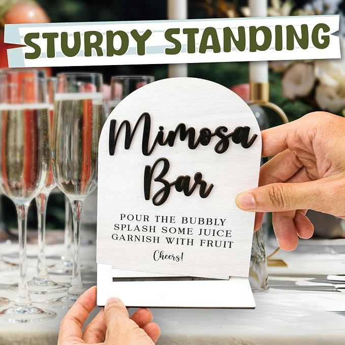 Stofinity Mimosa Bar Sign For Baby Shower - Rustic Mimosa Bar Supplies Bridal Shower Decorations, Wedding Table Sign Accessories For Wedding Decor