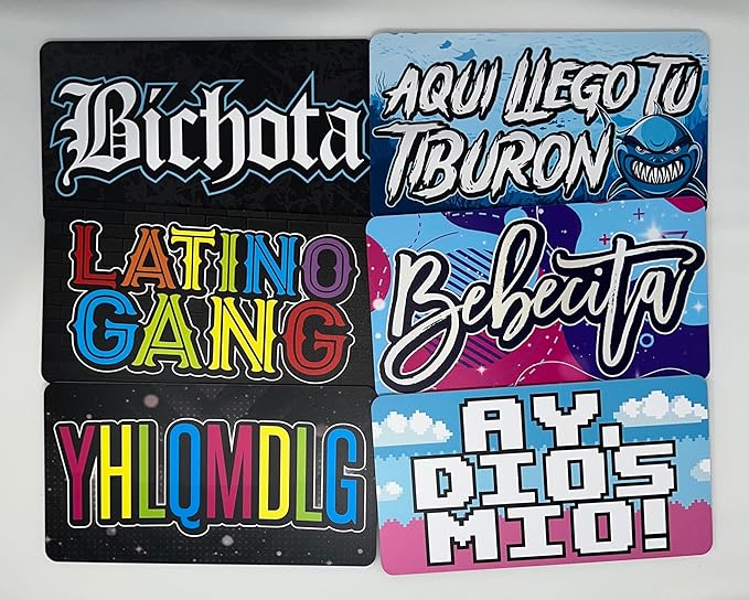 KING PROPS Reggaeton Retro Photo Props - Spanish Photo Booth Prop – 6 Count Fun Birthday Decorations and Quinceanera Photo Booth Props – Fun Multi Color Photo Booth Props Set – Double-Sided PVC Props