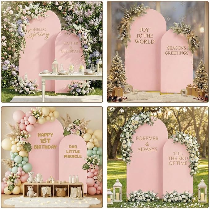 Toolterritary Metal Arch Backdrop Stand and Cover Set, 7.2FT, 6FT Party Backdrop, Easy to Assemble, Backdrop Stand for Parties, Birthday, Baby Shower