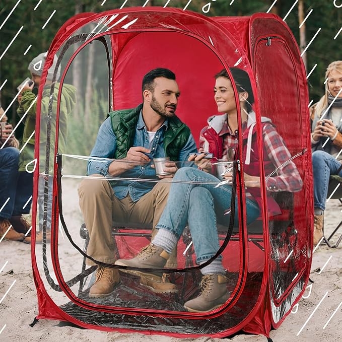WeatherPod® Pop-Up Sports Tent 1-2 Person – Instant Setup MyPod™ Original Shark Tank All-Weather Shelter for Outdoor Sports, Rain, Wind & Cold