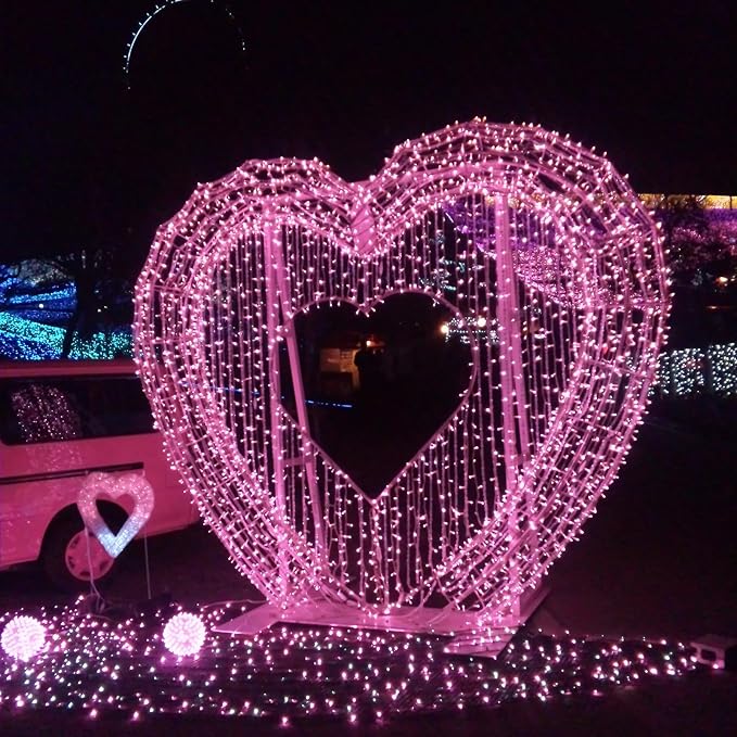 Christmas Lights - 98ft 2 Pack 150 Count Connectable Waterproof Led Fairy Lights Bulbs for Indoor Outdoor Christmas Tree Wedding Valentine's Day Decor (Pink, 150 Count - 2 Pack)