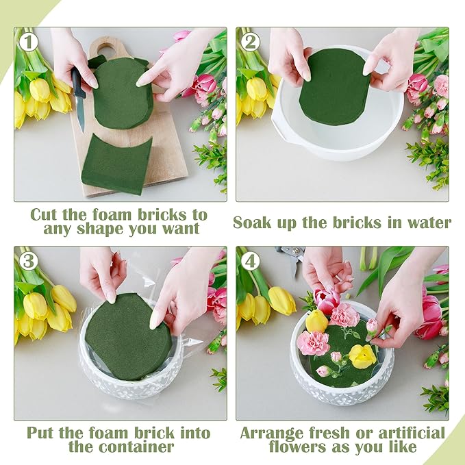 Hahood 36 Packs Floral Foam Blocks Wet & Dry Floral Foam Bricks 5.5x3.1x1.8 Inch Flower Arranging Kit for Fresh and Artificial Flowers Florist Foam Blocks for Wedding Home Decor