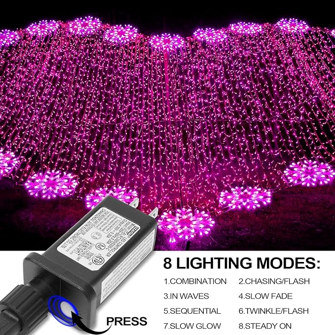 Christmas Lights - 196ft 4 Pack 150 Count Connectable Waterproof Led Fairy Lights Bulbs for Indoor Outdoor Christmas Tree Wedding Valentine's Day Decor (Pink, 150 Count - 4 Pack)