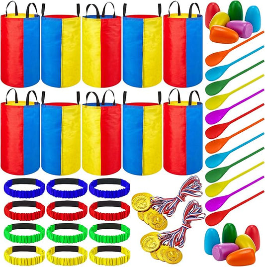 Yunsailing 40 Pieces Potato Sack Race Bags Large Bags Lawn Outdoor Games Party Games for Kids School Adults Family Backyard Party Birthday Outside Egg Spoon Race Easter
