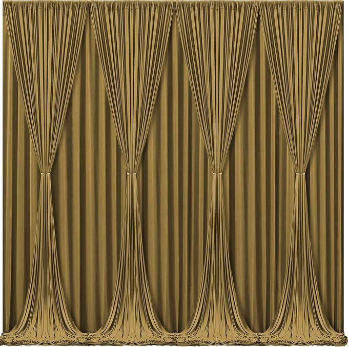 Brown Backdrop Curtains-Wrinkle-Free Polyester Photography Drapes Party Curtain Background for Baby Shower Wedding Decorations- 32 X10FT (Brown)