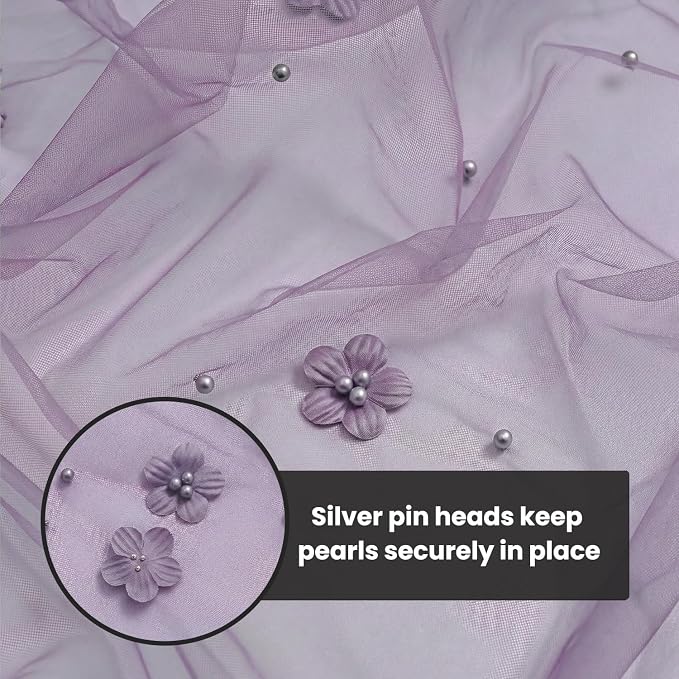 Artoid Mode Purple Flower Pearl Purple Gauze Table Runner 10FT, Seasonal Sheer Dining Holiday Wedding Birthday Baby Shower Table Decor for Home Party