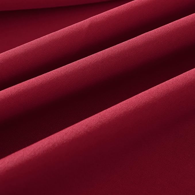 2-Pack 90x132 inch Burgundy Table Cloths, Solid Stain and Wrinkle Resistant Oblong Tablecloth, Premium Plain Weave Polyester Fabric Rectangle Table Linen Covers for Hotel, Wedding