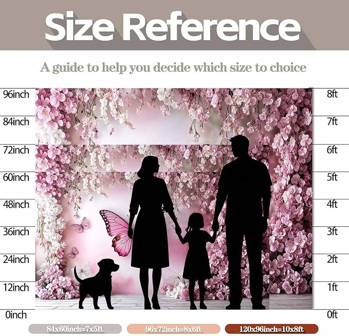 7X7ft Flower Butterfly Wall Backdrop Pink Floral Princess Girl Birthday Party Photography Background Photo Backdrop Art Wedding Banner Photo Studio Props