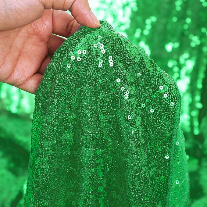 B-COOL Green Sequin Tablecloth St. Patrick's Day Rectangle 90x132 Inch Sequin Table Cloths Sparkly Drape Table Cloths Table Overlay for Wedding Party Cake Dessert Table Christmas Decoration