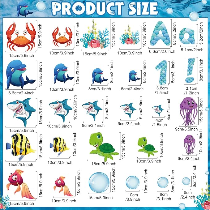 Kosiz Ocean Bulletin Board Decoration Set 118 ft Under The Sea Bulletin Board Borders Colorful Classroom Poster Border Trim with 257 Pcs Letter Number Symbol Cutout for School Decor
