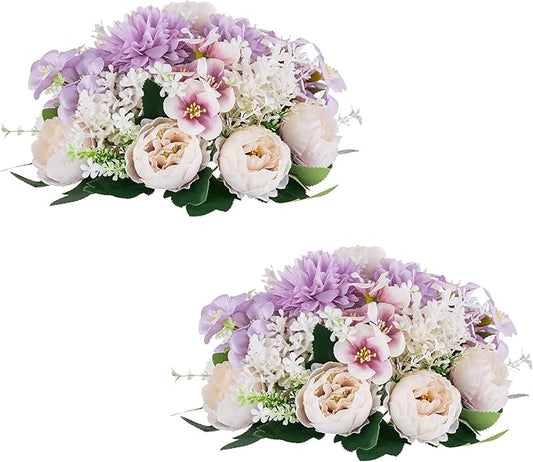 Flower Balls Centerpieces for Tables: 2 PCS Purple Flowers for Centerpieces Floral Arrangements Centerpiece for Wedding Party Celebration Home
