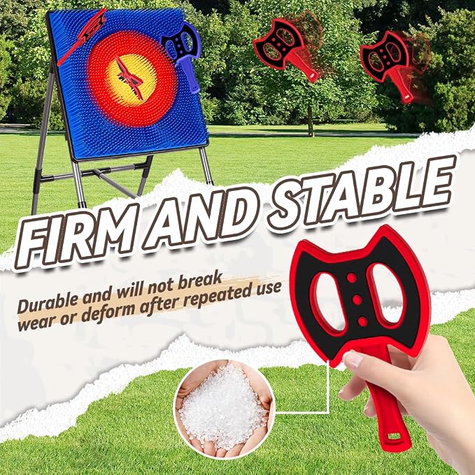 Axe Throwing Game for Backyard, Axe Throwing Game Target with 12 Throwing Axes, Lightweight & Portable Outdoor Games Indoor Carnival Yard Lawn for Age 6-12, Backyard Games for Family Party