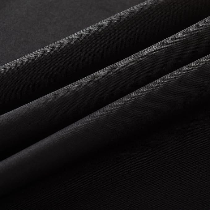 2-Pack 60x60 inch Black Table Cloths, Solid Stain and Wrinkle Resistant Tablecloth, Premium Plain Weave Polyester Fabric Rectangle Table Linen Covers for Hotel, Banquet