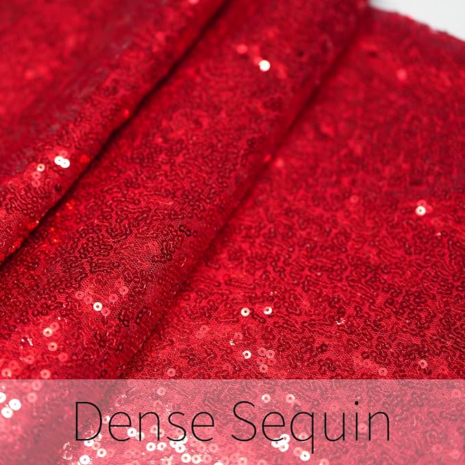 12x108 inch Red Sequin Table Runner Sparkly Glitter Table Linens 6 Packs for Party Decorations Wedding Birthday Baby Shower Engagement Anniversary