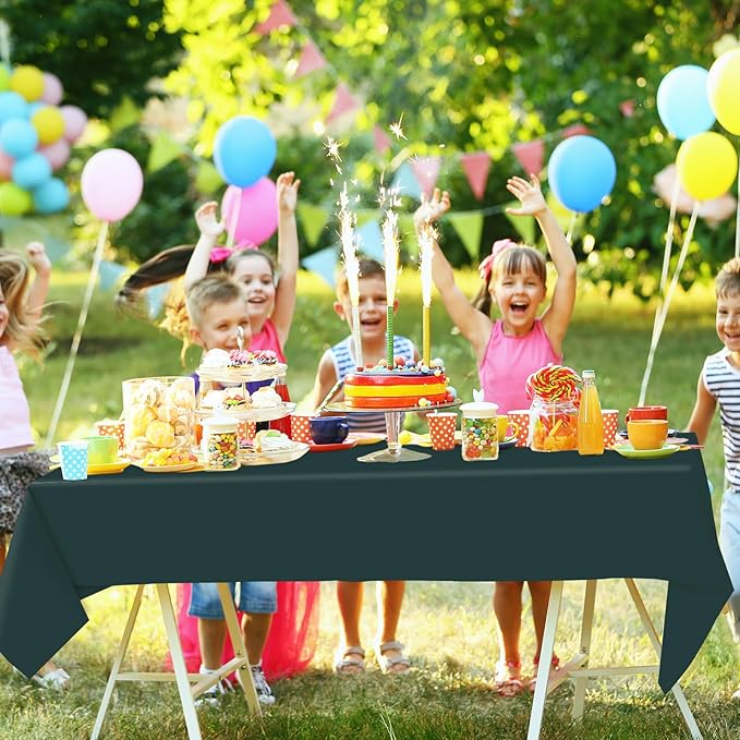 Whaline 24Pcs Fall Plastic Tablecloth Brown Orange Green Rectangle Table Cover Autumn Color Waterproof Table Cloth for Party Decoration Supplies, 54 x 108 Inch