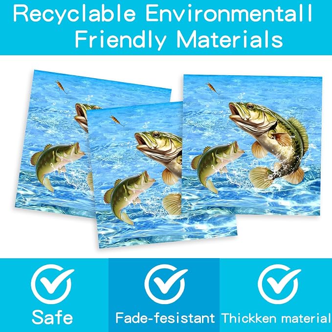 139Pcs Fishing Birthday Party Decorations Tableware Set Serves 20 Guests, Ofishally One Birthday Decorations includes Banner, Plates, Cake Topper, Cupcake Toppers, Gone Fishing Supplies for Boy