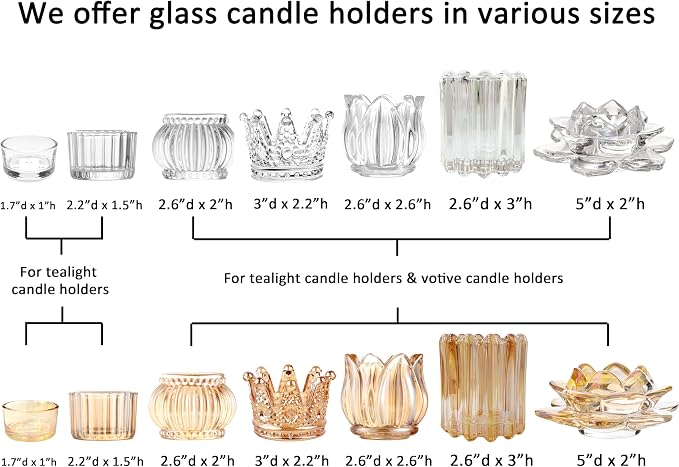 GOLDEAL 12Pcs Gold Round Tealight Candle Holders,Thick Glass Tea Light Candle Holder Decor,Candlestick for Wedding Decor,Party,Baby Shower Party,Bridal Shower Party,Table Centerpiece, Home Déco…
