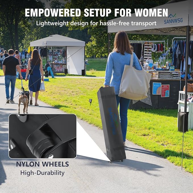 10X10 Pop Up Canopy Tent,Removable Pockets Sidewall for Extra Storage,Heavy Duty One Person Set Up Event Tent,Easy Up Canopy with One Push Button,White