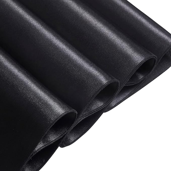 1 Pack Satin Table Cover Rectangle Silkly Soft Table Cloth, Satin Dining Table Cloths for Wedding Banquet Table Decoration, Dining Room, Indoor and Outdoor Use, 60 x 120 Inches, Black