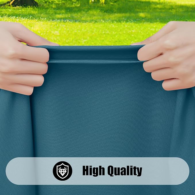 Smiry 6 Pack Rectangle Picnic Table Cloth, Waterproof Elastic Fitted Tablecloths, Washable Polyester Rectangular Patio Table Cover for Camping, Indoor and Outdoor (Peacock Blue, 30"x96")