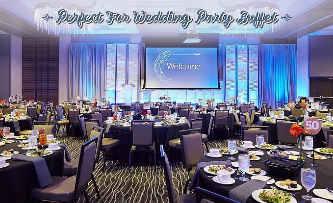 10 Pack Black Round Tablecloth 120 Inch Round Table Cloth Washable Polyester Fabric Bulk Linen Tablecloths Round Table Cover for Parties Wedding Banquet Buffet Dinning