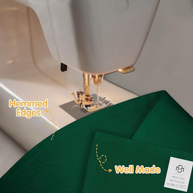 BRILLMAX 8 Pack Hunter Green Tablecloths 60 x 102 Inch for 6ft Rectangle Tables - 150 GSM Polyester Fabric, 15" Standard Drop, Water, Stain & Wrinkle Resistant Cloth Cover for Wedding Dining Buffet